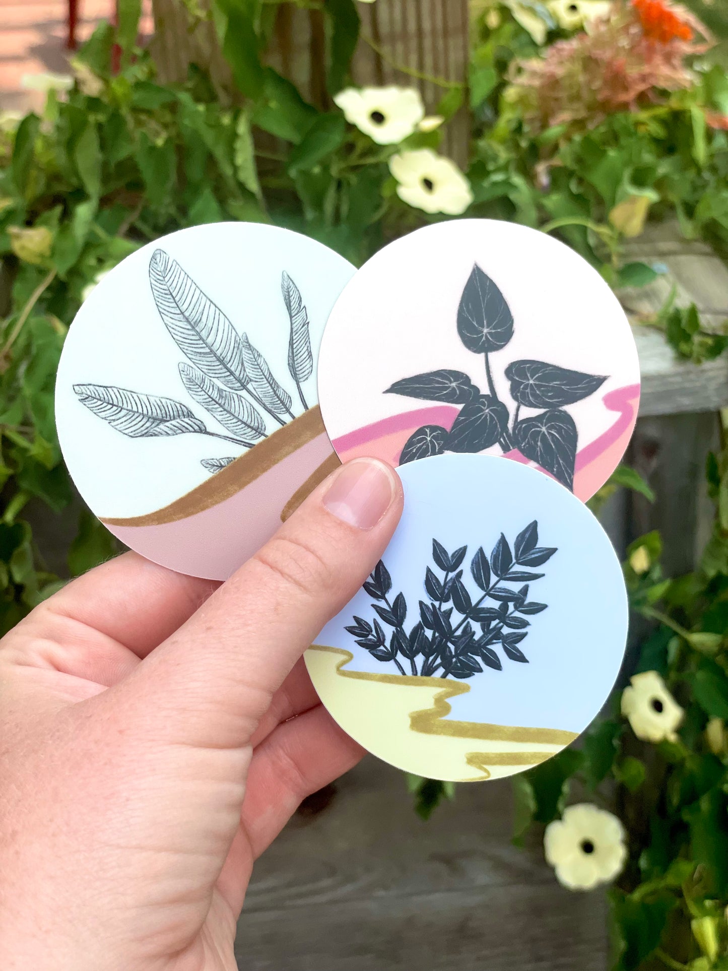Pink Plant Sticker