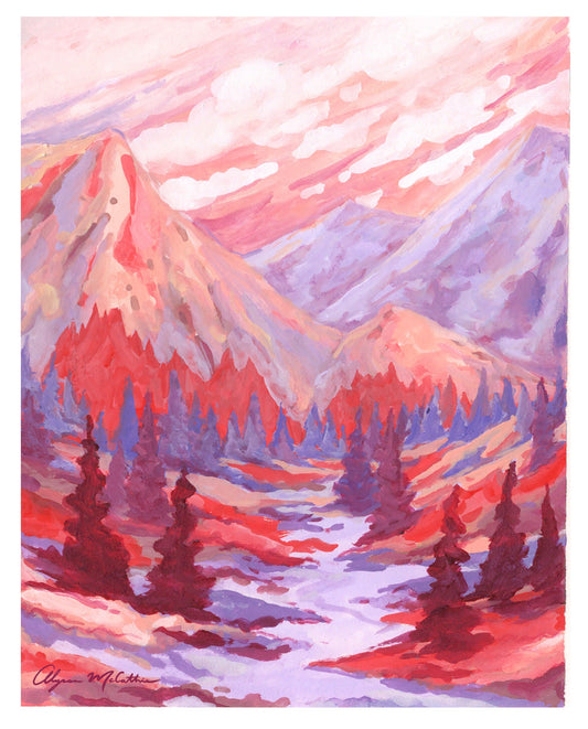 Purple and Coral Mountains