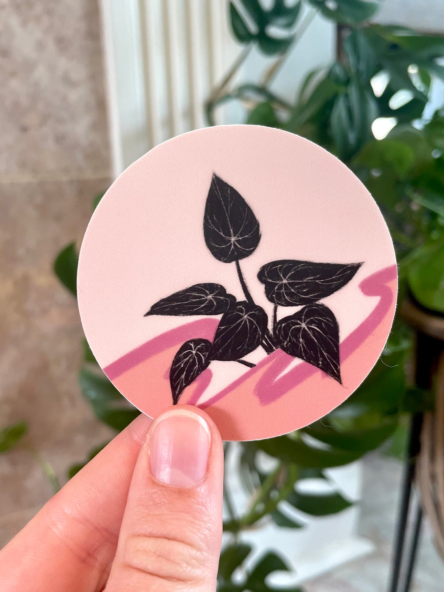 Pink Plant Sticker